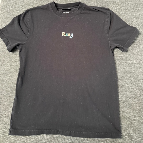 Rexy Other - Rexy the dinosaur Black T-Shirt with Colorful Logo adult M/L